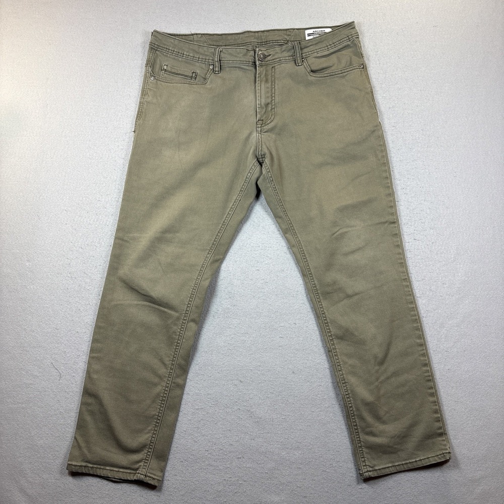 Archer Slim Stretch‎ Men's Olive Denim Jeans Extensible, Coupe Slim Sz36x30